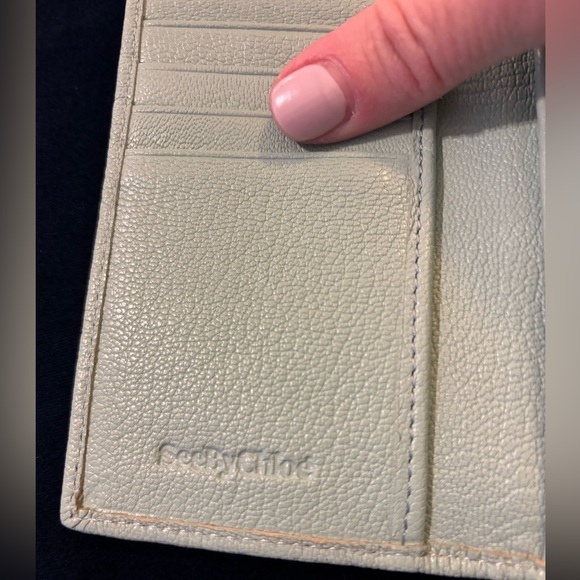 See By Chloé Hana Leather Trifold Wallet, Blowy Blue (mint green) NWT - Picture 5 of 11